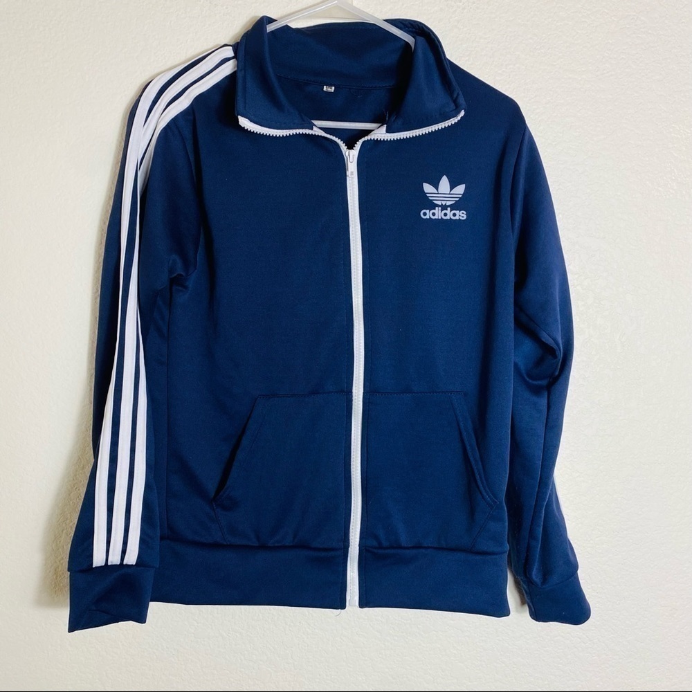 Adidas Navy Blue Track Jacket Size: OS